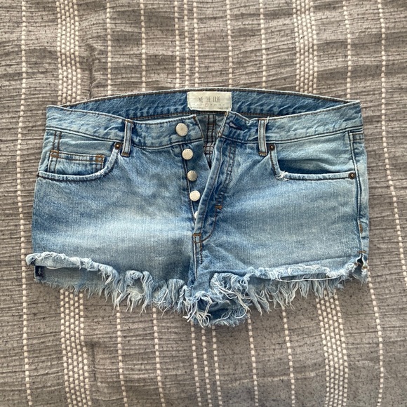 Free People Blue Jean Shorts - Picture 1 of 6
